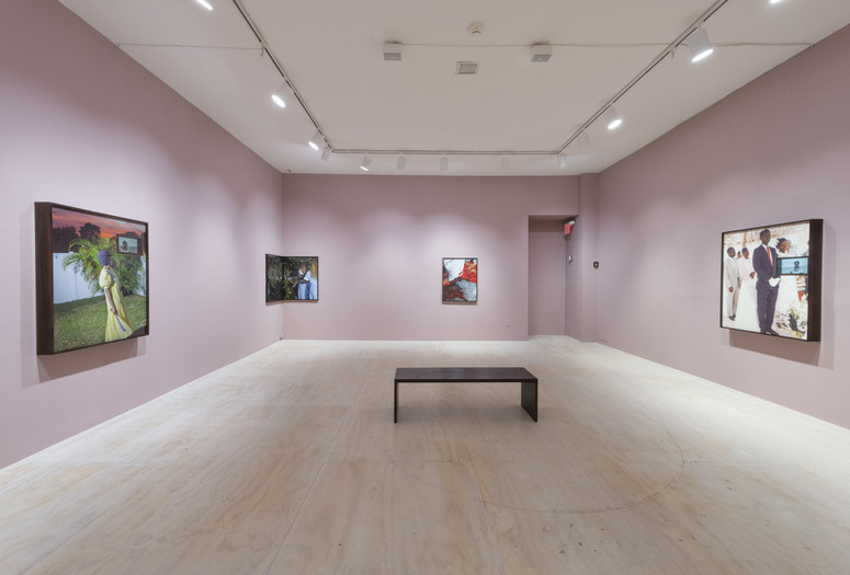 Installation view of work by Widline Cadet in exhibition (Never) As I Was: Studio Museum Artists in Residence 2020-21 on view at MoMA PS1 through February 27. Image courtesy MoMA PS1. Photo: Adam Reich