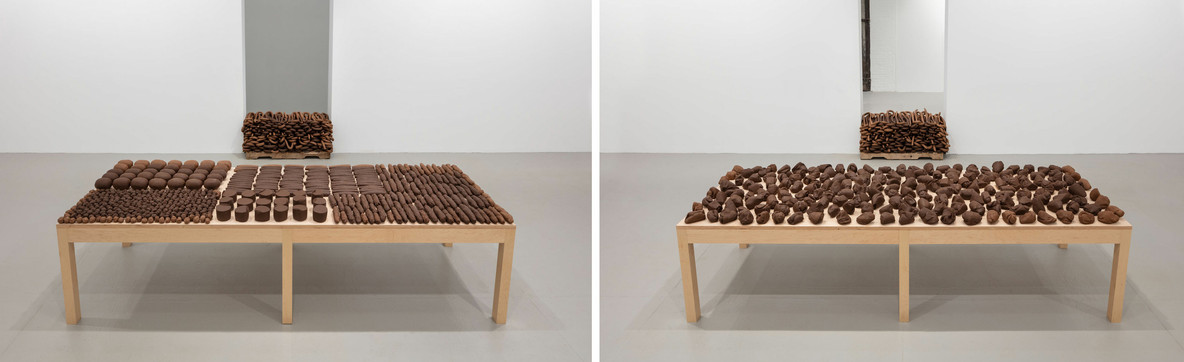 Vista de instalación, Anna Maria Maiolino. ERRÂNCIA POÉTICA (POETIC WANDERINGS), Hauser & Wirth, Nueva York, NY, 14 noviembre–22 diciembre, 2018