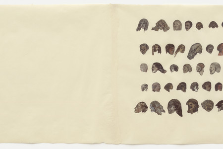 Nancy Spero. Notes in Time. 1979. Cut-and-pasted painted paper, gouache, and pencil on joined sheets of paper. Gift of Harriet and Rick Meyer. © 2022 Nancy Spero