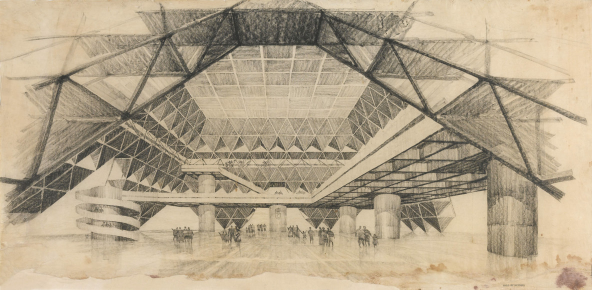 Raj Rewal, Raj Rewal Associates (est. 1962). Hall of Nations, Pragati Maidan, New Delhi, India. 1970–72. Demolished 2017