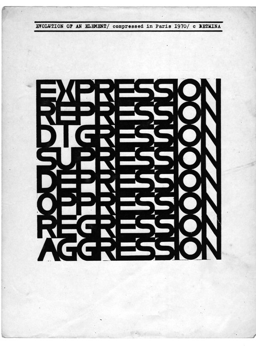 Bettina. Evolution of an element, compressed in Paris. 1970