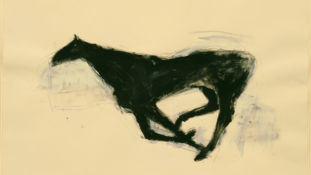 Susan Rothenberg. Untitled Drawing, No. 41. 1977. Synthetic polymer paint, gouache, pencil, and crayon on paper, 22 5/8 × 30&#34; (57.5 × 76.3 cm). Acquired with matching funds from Alice C. Simkins and the National Endowment for the Arts. © 2022 Susan Rothenberg/Artists Rights Society (ARS), New York