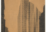 Ludwig Mies van der Rohe. Friedrichstrasse Skyscraper Project, Berlin-Mitte, Germany. 1921. Charcoal and graphite on paper mounted on board, 68 1/4 x 48&#34; (173.4 x 121.9 cm), Mies van der Rohe Archive, gift of the architect