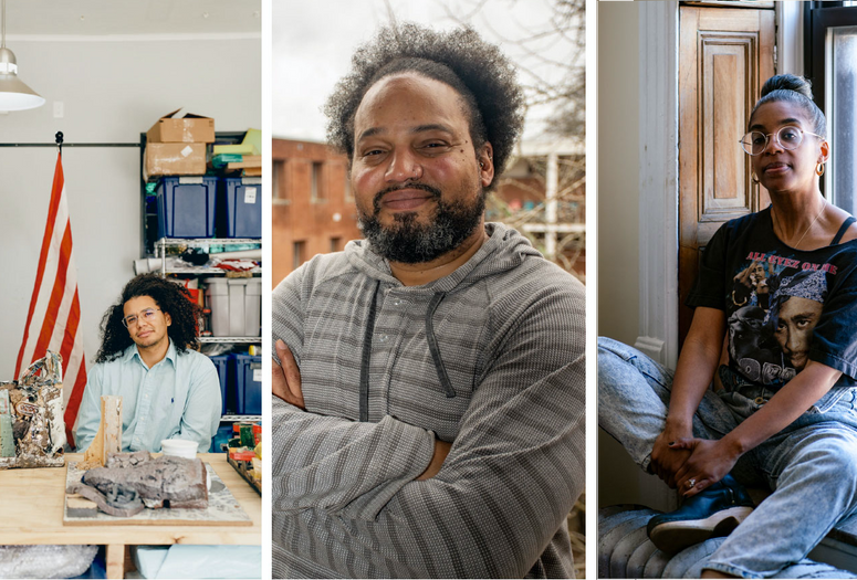 L to R: Kahlil Robert Irving, André Brock, and Simone White. Photo credits L to R: Attilio D’Agostino, courtesy André Brock, and Dana Scruggs