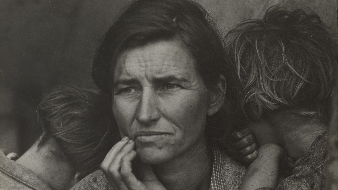 Dorothea Lange. Migrant Mother, Nipomo, California. March 1936. Gelatin silver print, printed 1949, 11 1/8 × 8 9/16&#34; (28.3 × 21.8 cm). Purchase