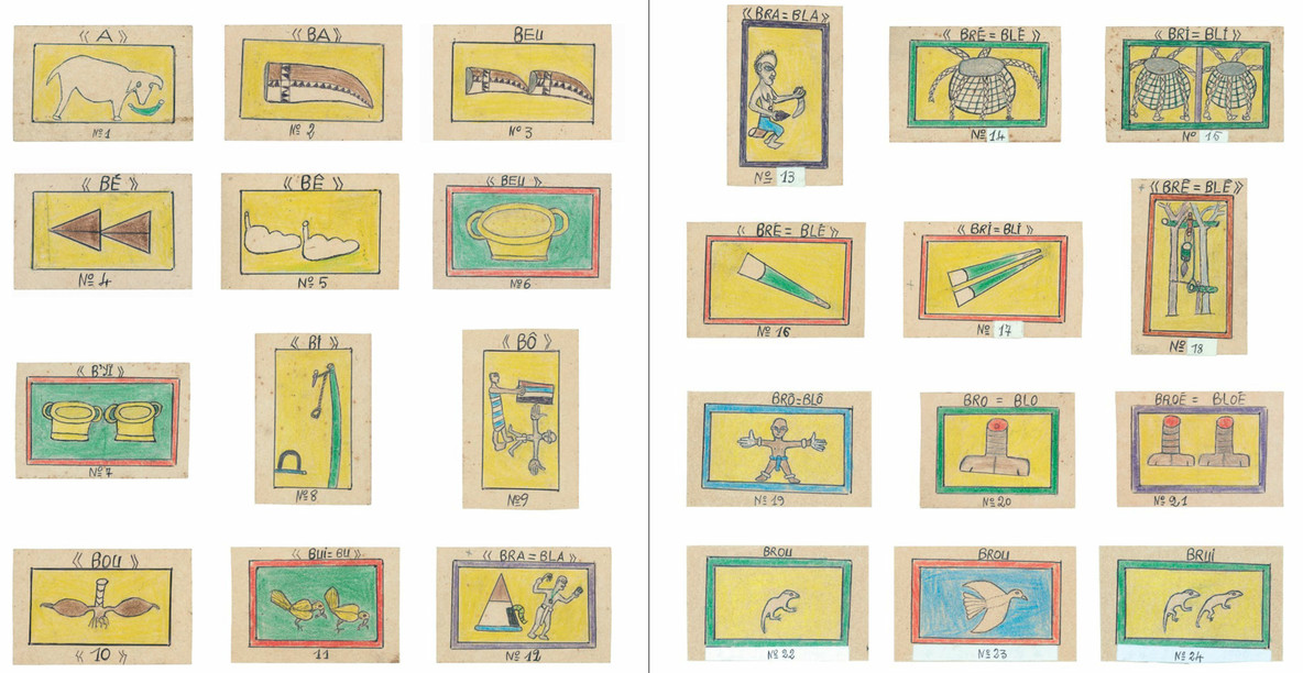 Frédéric Bruly Bouabré. Details from Alphabet Bété. 1990–91