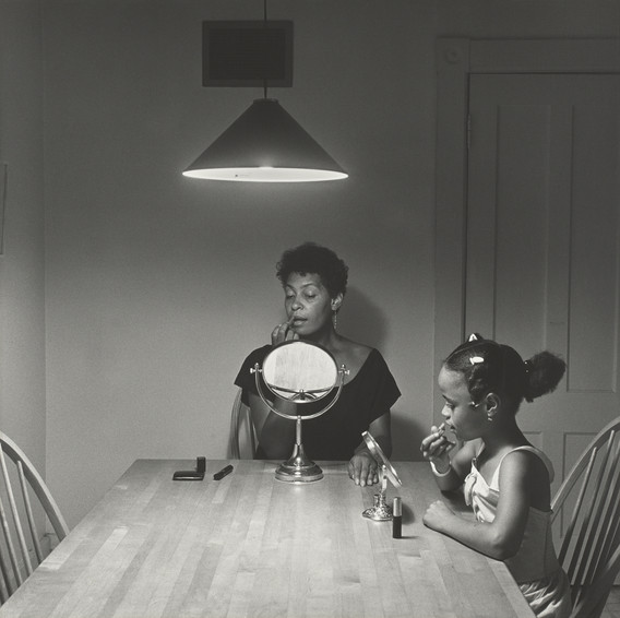 Carrie Mae Weems. Untitled (Woman and daughter with makeup), from The Kitchen Table Series. 1990