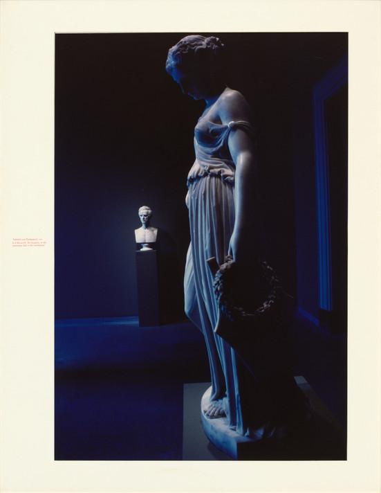 Louise Lawler. Sappho and Patriarch (“Is it the work, the location, or the stereotype that is the institution?”). 1984