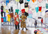 Shanzhai Lyric with their installation, Incomplete Poem (2015-ongoing) in Greater New York 2021. Image courtesy MoMA PS1. Photo: Noel Woodford
