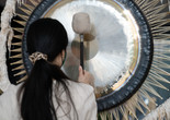 Image of Guadalupe Maravilla Sound Bath performance. 2021 at The Museum of Modern Art, New York. Digital Image © 2021 The Museum of Modern Art, New York. Photo by Julieta Cervantes.