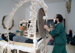 Image of Guadalupe Maravilla Sound Bath performance. 2021 at The Museum of Modern Art, New York. Digital Image © 2021 The Museum of Modern Art, New York. Photo by Julieta Cervantes.