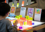 Light-box table in the Heyman Family Art Lab