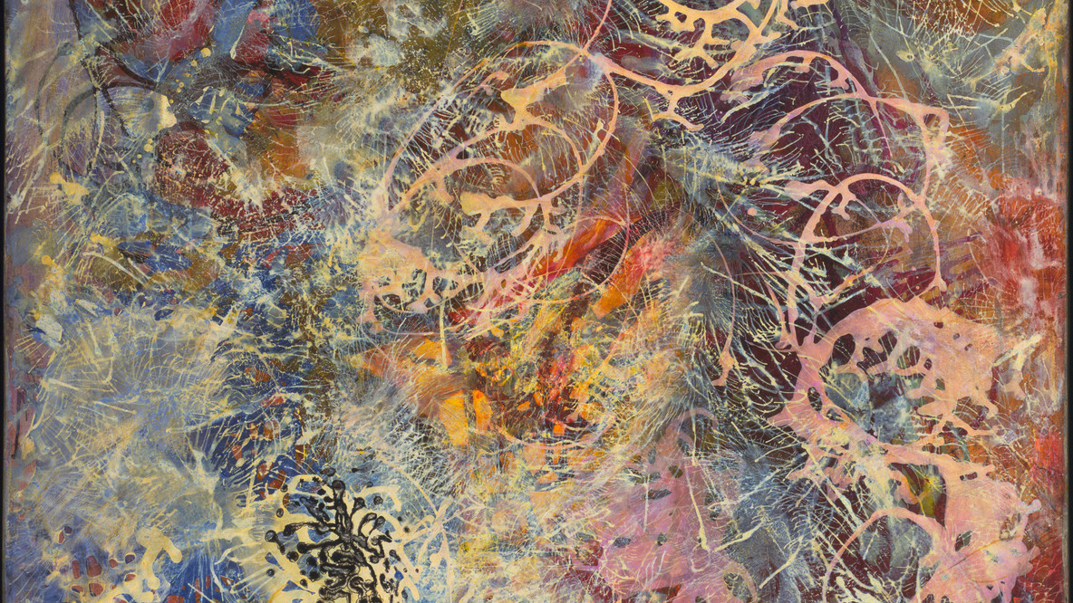 Janet Sobel. Milky Way. 1945. Enamel on canvas, 44 7/8 × 29 7/8&#34; (114 × 75.9 cm). Gift of the artist’s family