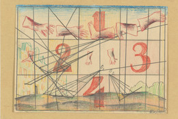 Ilya Kabakov. Untitled. 1968. Colored pencil and pencil on paper mounted on cardstock, 7 x 9 1/2&#34; (17.8 x 24.1 cm). The Judith Rothschild Foundation Contemporary Drawings Collection Gift. © 2022 Ilya Kabakov