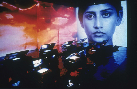 Nalini Malani. Remembering Toba Tek Singh, Installation view, World Wide Video Festival, Amsterdam, 1998.