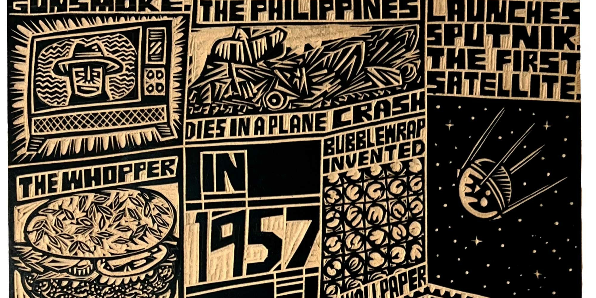 Woodcut by John Vasquez Mejias, 2022. Courtesy the artist