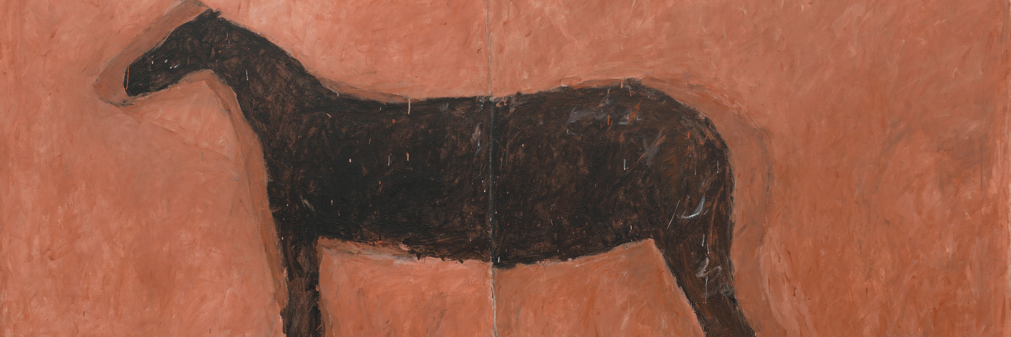 Susan Rothenberg. Triphammer Bridge. 1974. Acrylic and tempera on canvas, 67 1/8&#34; x 9&#39; 7 3/8&#34; (170.5 x 292.1 cm). Gift of Edward R. Broida. © 2022 Susan Rothenberg/Artists Rights Society (ARS), New York