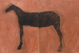 Susan Rothenberg. Triphammer Bridge. 1974. Acrylic and tempera on canvas, 67 1/8&#34; x 9&#39; 7 3/8&#34; (170.5 x 292.1 cm). Gift of Edward R. Broida. © 2022 Susan Rothenberg/Artists Rights Society (ARS), New York
