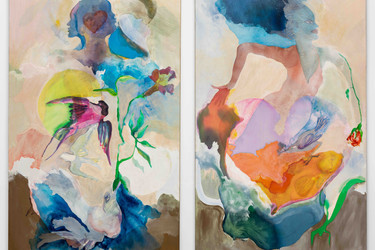 Suzanne Jackson. Wind and Water. 1975. Acrylic paint and pencil on canvas, two panels, each panel: 97 × 60&#34; (246.4 × 152.4 cm). Acquired through the generosity of The Modern Women’s Fund, Alice and Tom Tisch, Anne and Joel Ehrenkranz, Marie-Josée and Henry R. Kravis, Michael S. Ovitz, Ronnie F. Heyman, and Pamela J. Joyner and Alfred J. Giuffrida
