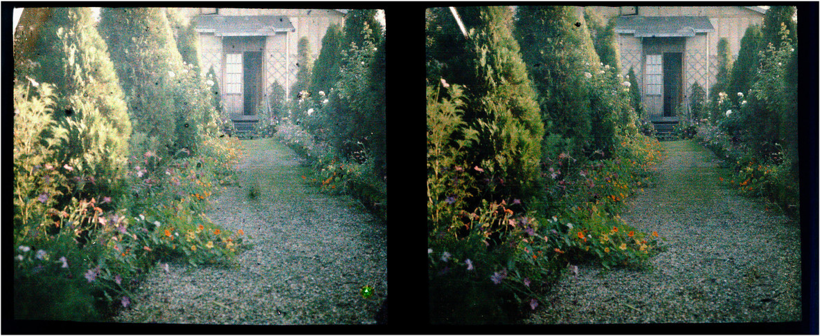 Path to the Issy studio. Autochrome. Summer 1917