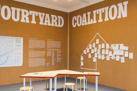 Installation view of Homeroom: Courtyard Coalition, on view from April 14–November 14, 2022. Photo: Noel Woodford