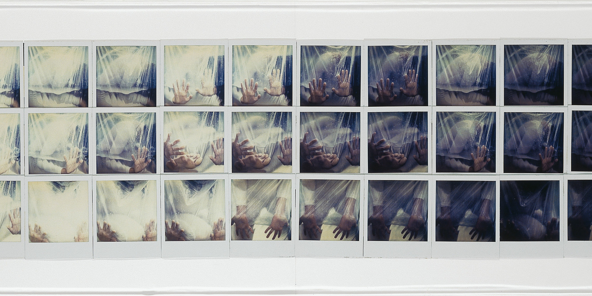 Yeni & Nan. Integraciones en agua. 1981. Impresiones instantáneas en color (Polaroid), 11 × 55 9/16" (28 × 141.2 cm). The Museum of Modern Art, New York. Donación de Patricia Phelps de Cisneros a través del Latin American and Caribbean Fund en honor de Mauro Herlitzka. © 2022 Yeni & Nan