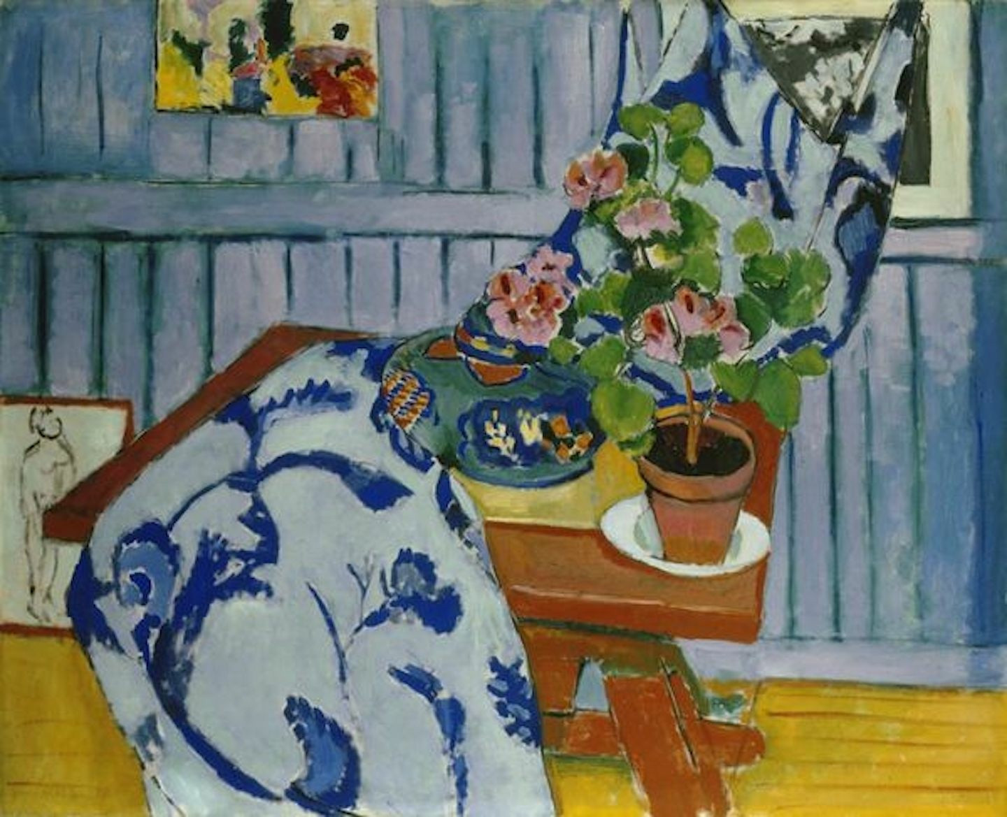Henri Matisse. *Still Life with Geraniums*. Oil on canvas, 36 5/8 × 45 5/16ʺ (93 × 115 cm). Pinakothek der Moderne, Munich. © 2022 Succession H. Matisse / Artists Rights Society (ARS), New York