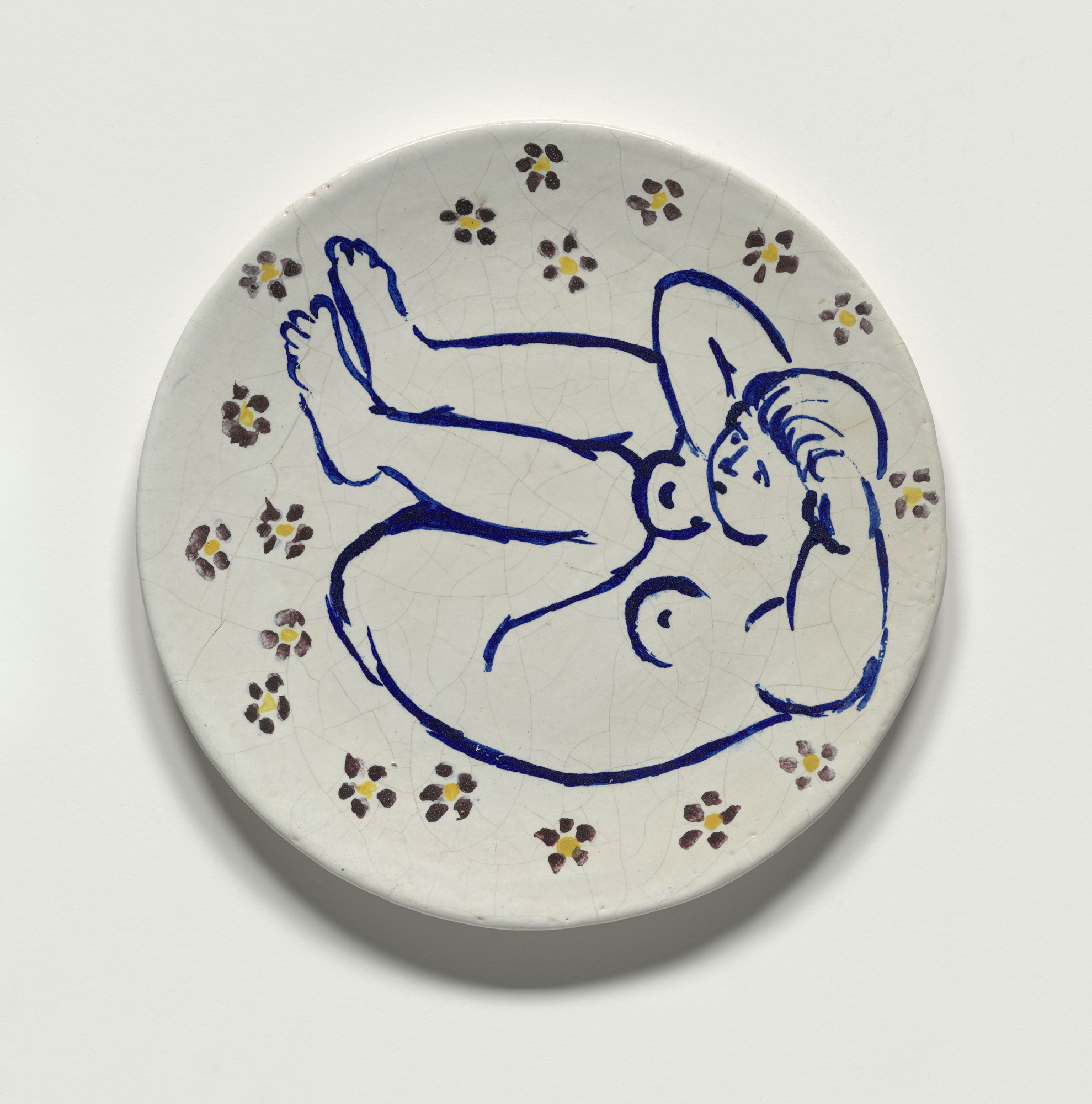 Henri Matisse. *Untitled (Female Nude)*. 1907. Ceramic plate, tin-glazed earthenware, 9 3/4" (24.8 cm) in diameter. The Museum of Modern Art, New York. © 2022 Succession H. Matisse / Artists Rights Society (ARS), New York