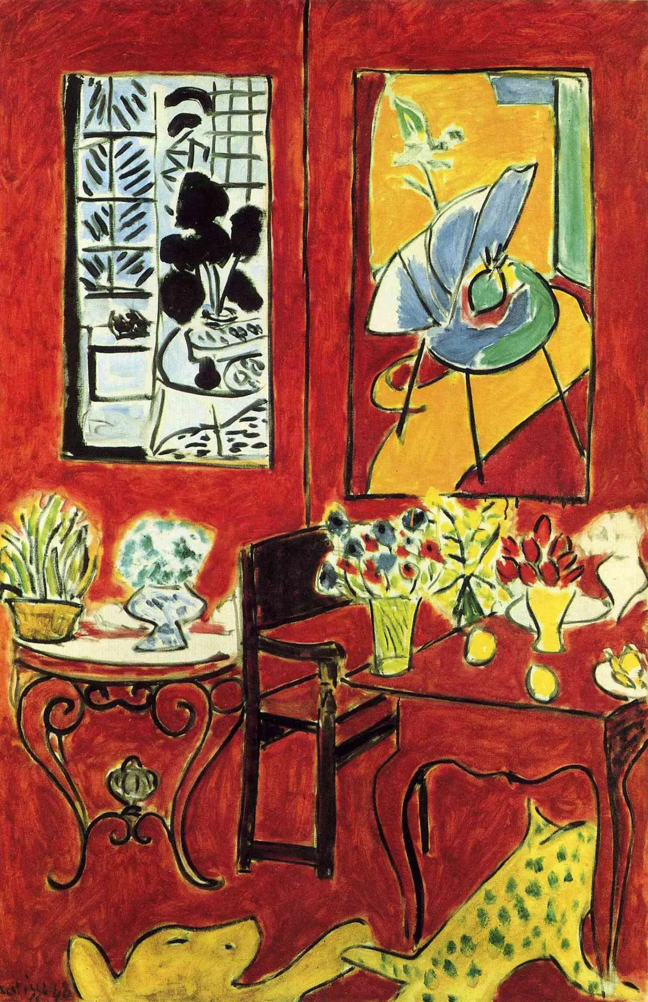 Henri Matisse. *Large Red Interior*. 1948. Oil on canvas, 57 1/2 × 38 3/16ʺ (146 × 97 cm). State purchase, Centre national d’art et de culture Georges Pompidou, Paris. © 2022 Succession H. Matisse / Artists Rights Society (ARS), New York