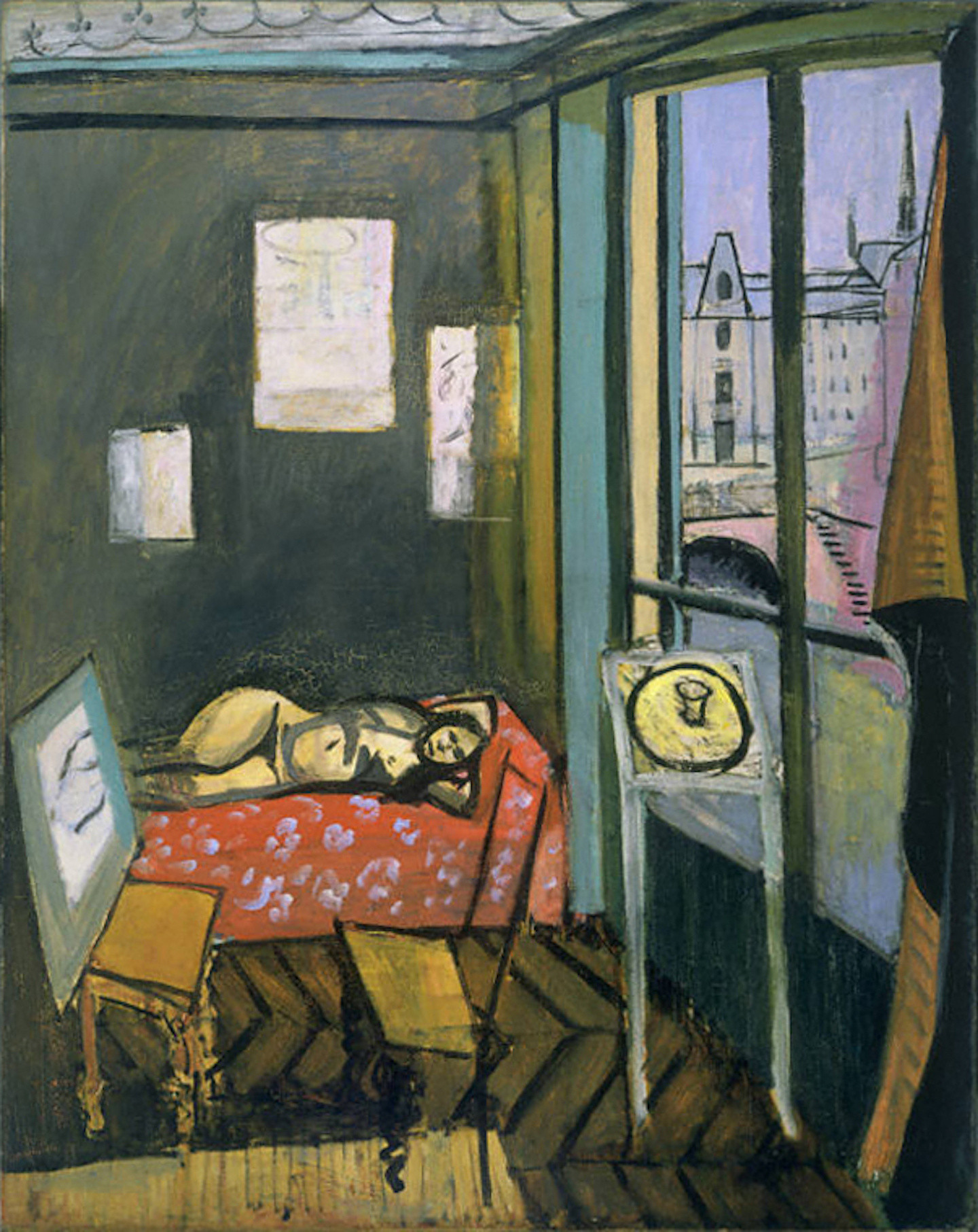 Henri Matisse. *Studio, Quai Saint-Michel*. 1916. Oil on canvas, 58 1/4 × 46ʺ (148 × 116.8 cm). The Phillips Collection, Washington, D.C., 1940. © 2022 Succession H. Matisse / Artists Rights Society (ARS), New York