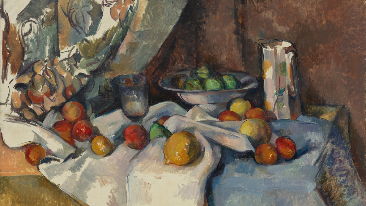 Paul Cézanne. Still Life with Apples. 1895-98. Oil on canvas, 27 x 36 1/2&#34; (68.6 x 92.7 cm). Lillie P. Bliss Collection