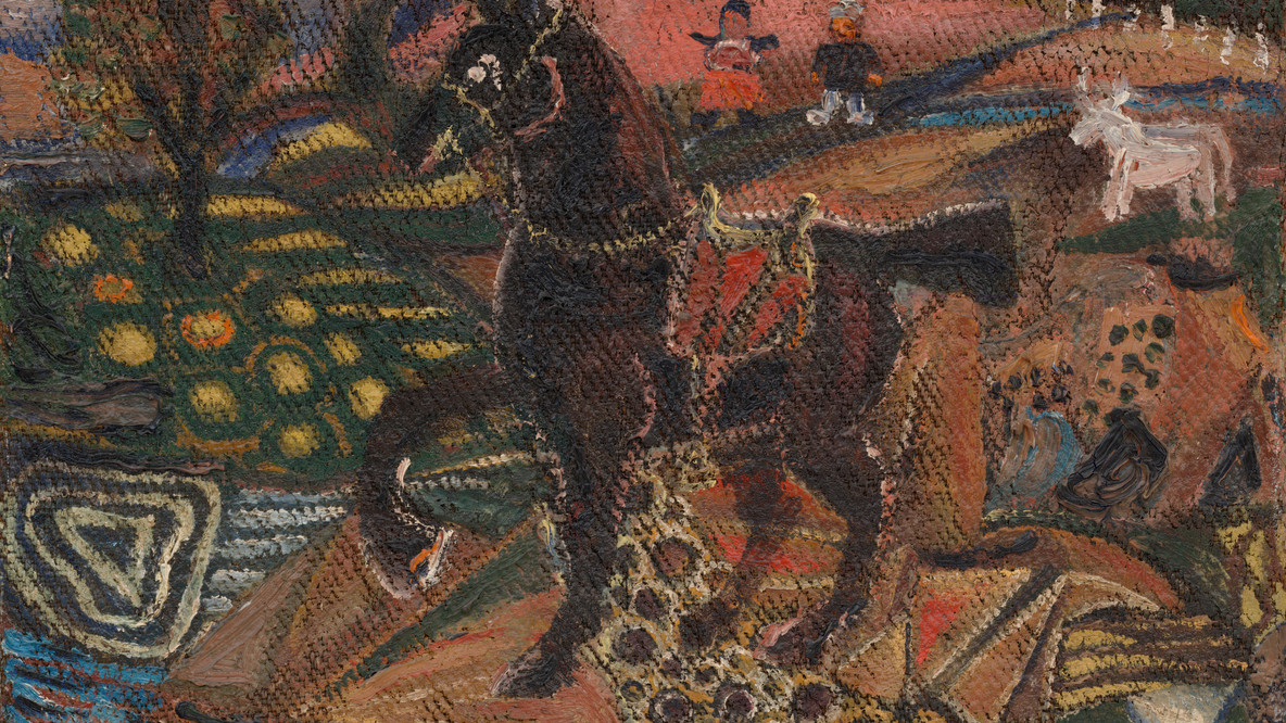 David Burliuk. Untitled. 1908. Oil on burlap, 23 × 25&#34; (58.3 × 63.5 cm). Gift of Mr. and Mrs. Willian Feinberg (the donors retaining a life interest)