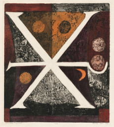 Betye Saar. Summer Symbol. 1965. Etching with relief printing, plate: 16 9/16 × 14 13/16&#34; (42.1 × 37.6 cm); sheet (irreg.): 18 3/4 × 16 5/16&#34; (47.6 × 41.4 cm). Gift of Julie and Bennett Roberts, Roberts Projects, Los Angeles