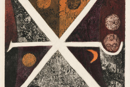 Betye Saar. Summer Symbol. 1965. Etching with relief printing, plate: 16 9/16 × 14 13/16&#34; (42.1 × 37.6 cm); sheet (irreg.): 18 3/4 × 16 5/16&#34; (47.6 × 41.4 cm). Gift of Julie and Bennett Roberts, Roberts Projects, Los Angeles