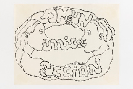 Cecilia Vicuña. Comunicación: común única acción (Communication: Common Action) from the series AMAzone Palabrarmas. 1978. Ink and pencil on paper, sheet: 8 1/2 × 11&#34; (21.6 × 27.9 cm). Latin American and Caribbean Fund, Modern Women’s Fund, gift of Agnes Gund, Amalia Amoedo, María Luisa Ferré Rangel (in honor of Cyril Meduña), and Juan Yarur Torres (in honor of Amalia Amoedo)