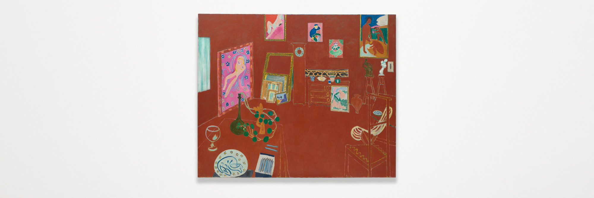 Henri Matisse. The Red Studio. Issy-les-Moulineaux, fall 1911. Oil on canvas, 71 1/4&#34; × 7&#39; 2 1/4&#34; (181 × 219.1 cm). Mrs. Simon Guggenheim Fund. © 2021 Succession H. Matisse/Artists Rights Society (ARS), New York