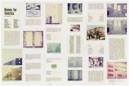 Dan Graham. Homes for America. 1966-67. Gelatin silver and chromogenic color prints, paint chip, felt-tip pen, and colored pencil on two boards, Each 39 15/16 × 33 1/4&#34; (101.4 × 84.5 cm). Gift of Herman J. Daled