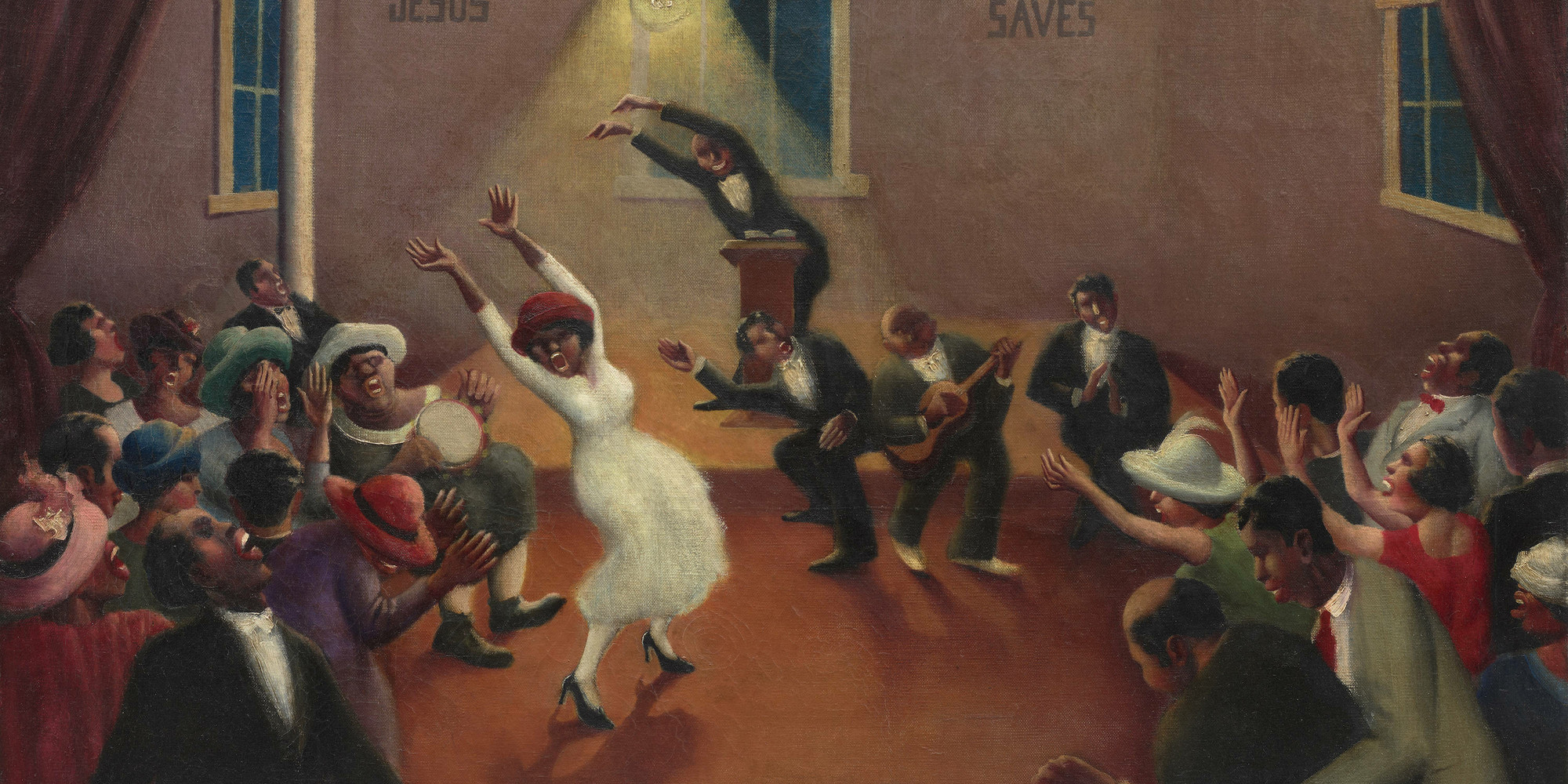 Archibald John Motley Jr. Tongues (Holy Rollers). 1929. Oil on canvas, 29 1/4 × 36 1/8" (74.3 × 91.8 cm). Bequest of Janice H. Levin (by exchange). © Archibald John Motley Jr. Courtesy of the artist’s estate