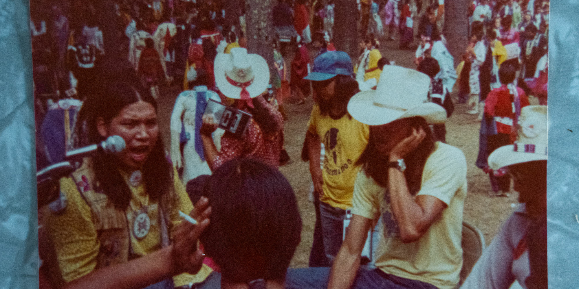 A photo my father took of a powwow my moon was dancing at
