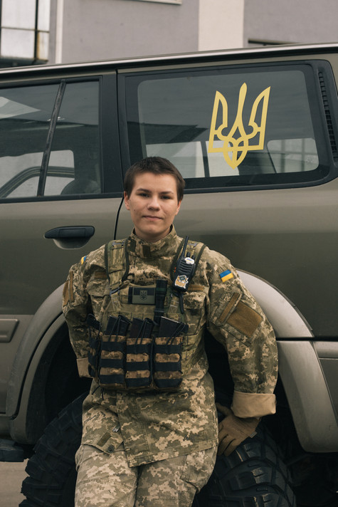 An LGBTQ+ volunteer in Kyiv