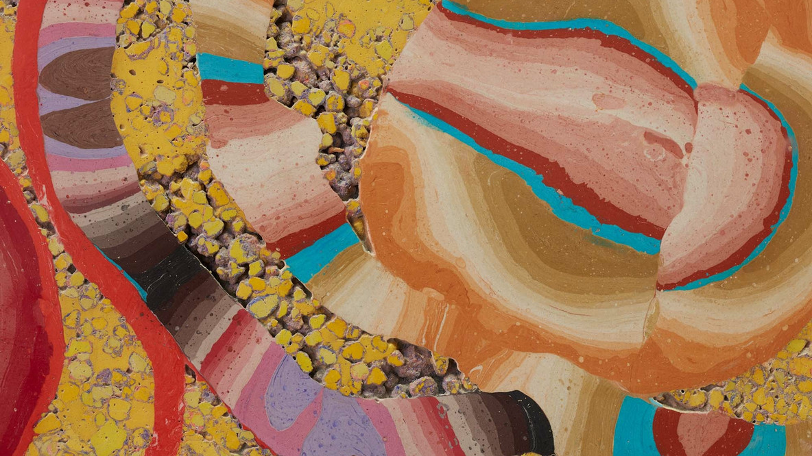 Kerstin Brätsch. Installation view of Fossil Psychics for Christa. October 21, 2019–October 21, 2022. Digital photograph. Photo: Heidi Bohnenkamp