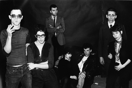 Scott B and Beth B with cast members of The Offenders, 1979. From left: Diego Cortez, Lydia Lunch, Johnny O’Kane, Bill Rice, and Adele Bertei. Photo: Marcia Resnick. Courtesy Beth B