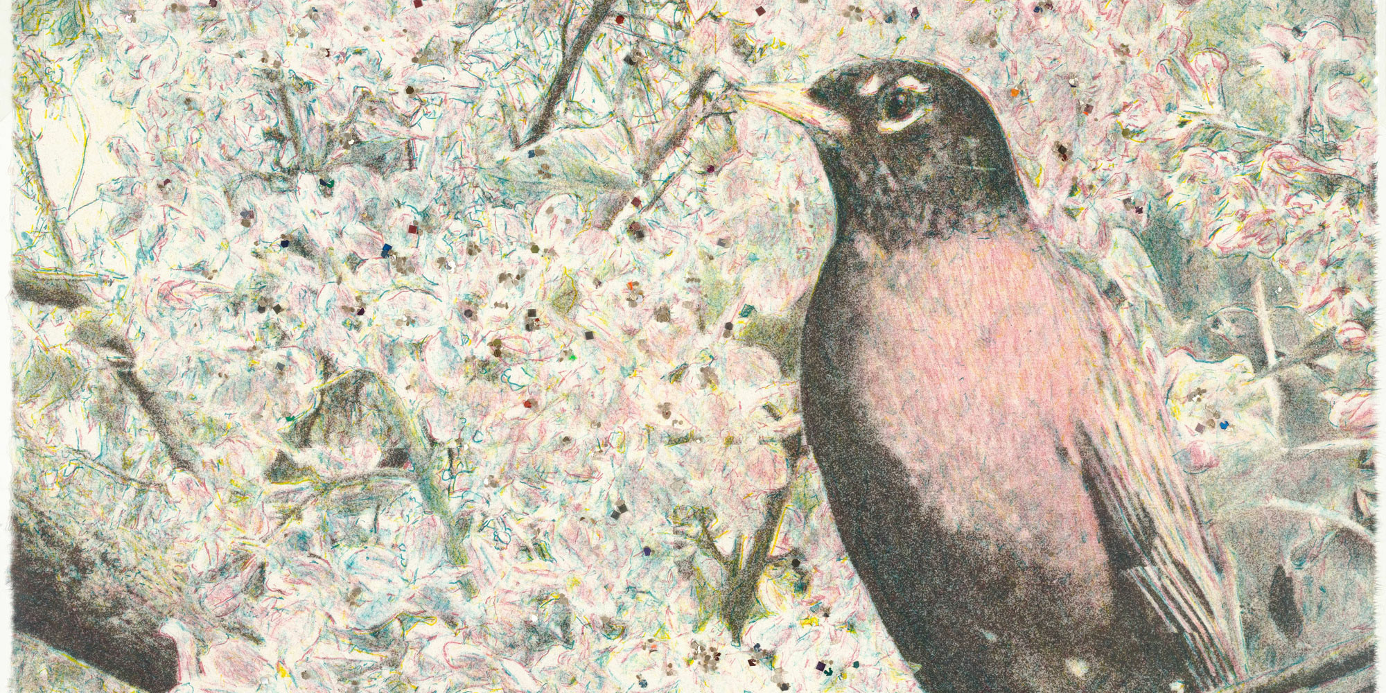 Kiki Smith. Afternoon. 2010. Lithograph with glitter additions; composition and sheet: 16 1/8 × 20 11/16" (41 × 52.5 cm). Publisher: Tamarind Institute, Albuquerque, NM. Printer: Tamarind Institute, Albuquerque, NM. Edition: artist's proof before the edition of 24. The Museum of Modern Art, New York. Gift of the artist in honor of Deborah Wye. © 2022 Kiki Smith