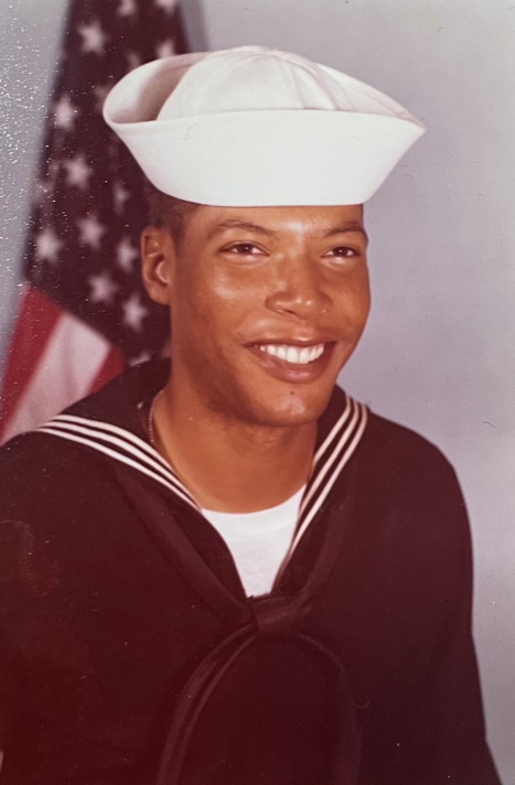 Brad Johnson in Navy portrait, Orlando, Florida, 1981