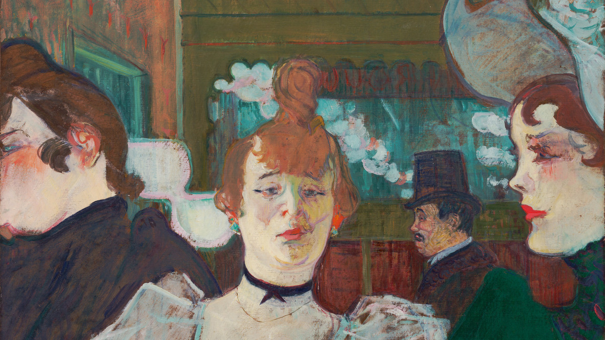 Henri de Toulouse-Lautrec. La Goulue at the Moulin Rouge. 1891–92. Oil on board, 31 1/4 × 23 1/4&#34; (79.4 × 59.0 cm). Gift of Mrs. David M. Levy