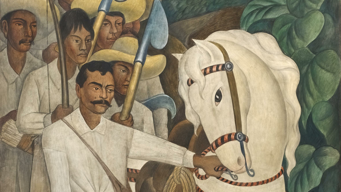 Diego Rivera. Agrarian Leader Zapata. 1931. Fresco on reinforced cement in galvanized-steel framework, 7&#39; 9 3/4&#34; x 6&#39; 2&#34; (238.1 x 188 cm). Abby Aldrich Rockefeller Fund. © 2022 Banco de México Diego Rivera Frida Kahlo Museums Trust, Mexico, D.F./Artists Rights Society (ARS), New York