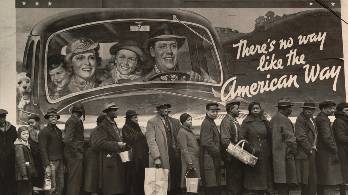 Margaret Bourke-White. At the Time of the Louisville Flood. 1937. Gelatin silver print, 9 3/4 × 13 1/8&#34; (24.7 × 33.4 cm). Gift of the artist. © 2021 Estate of Margaret Bourke-White/Licensed by VAGA at Artists Rights Society (ARS), NY