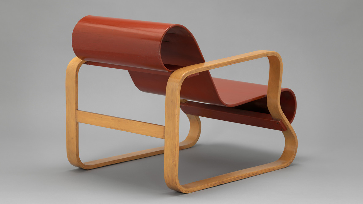 Alvar Aalto. Paimio Lounge Chair (model 41). 1931–32. Laminated birch and lacquered molded plywood, 25 1/2 × 24 3/16 × 36&#34; (64.8 × 61.4 × 91.4 cm). Edgar Kaufmann, Jr. Fund