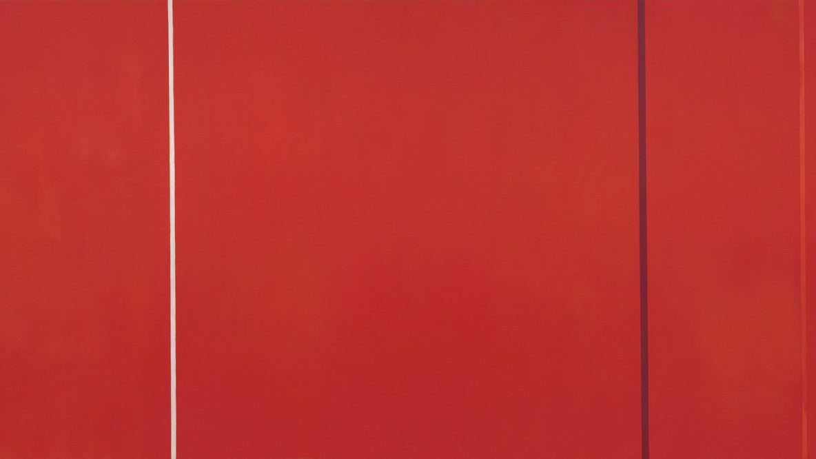 Barnett Newman. Vir Heroicus Sublimis. 1950-51. Oil on canvas, 7&#39; 11 3/8&#34; x 17&#39; 9 1/4&#34; (242.2 x 541.7 cm). Gift of Mr. and Mrs. Ben Heller. © 2019 Barnett Newman Foundation / Artists Rights Society (ARS), New York