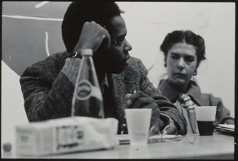 Randy Williams and Donna Henes during presentations for JAM’s Business of Being an Artist workshop series, October–November 1980